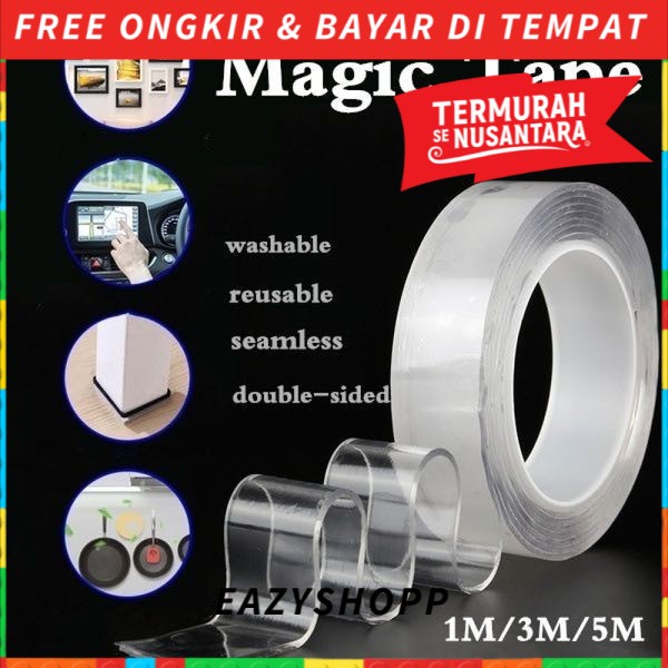 

Double Tape Isolasi Lakban Selotip Nano Plester Bening Waterproof Anti Air Perekat Dapur