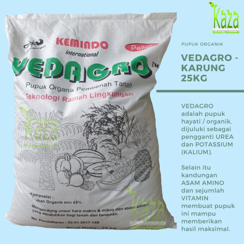 Pupuk Organik Vedagro Karung 25 kg Hayati Pembenah Tanah NPK dan Asam Amino