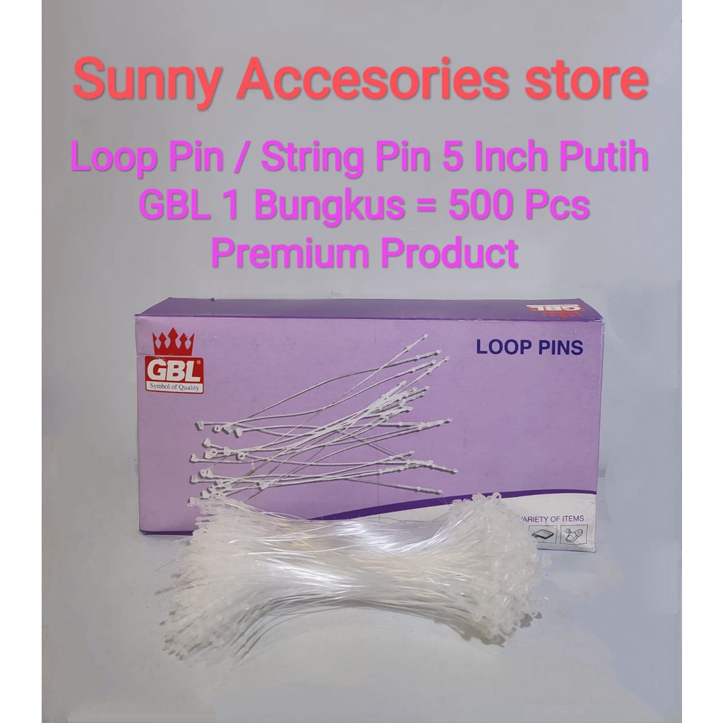 

Loop Pin / String Pin 5 Inch Putih GBL 1 Bungkus = 500 Pcs Premium Product
