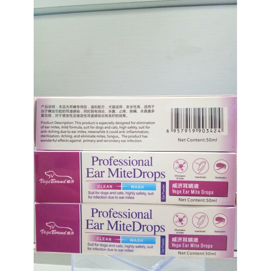 VEGEBRAND EAR MITES DROP - OBAT KUTU TELINGA KUCING & ANJING
