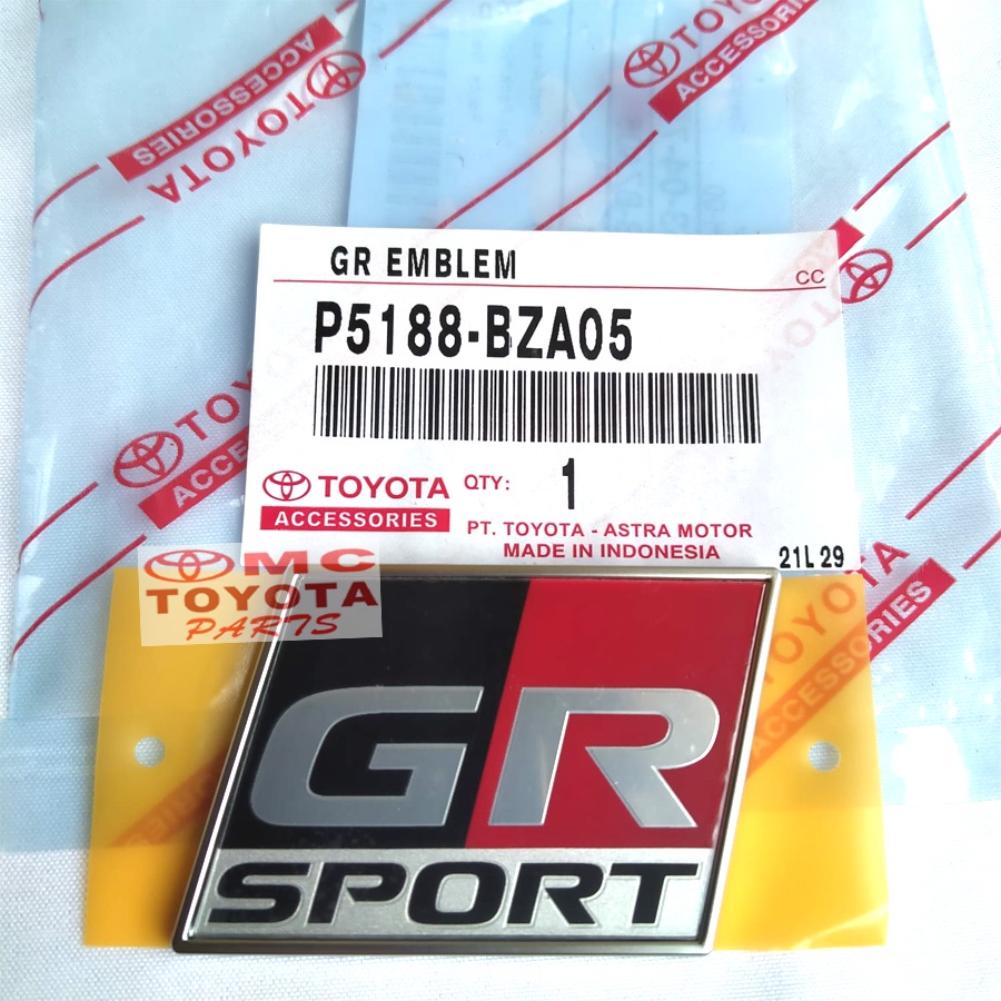 Emblem Logo GR / Gazoo Racing Sport Universal Toyota Belakang P5188-BZA05