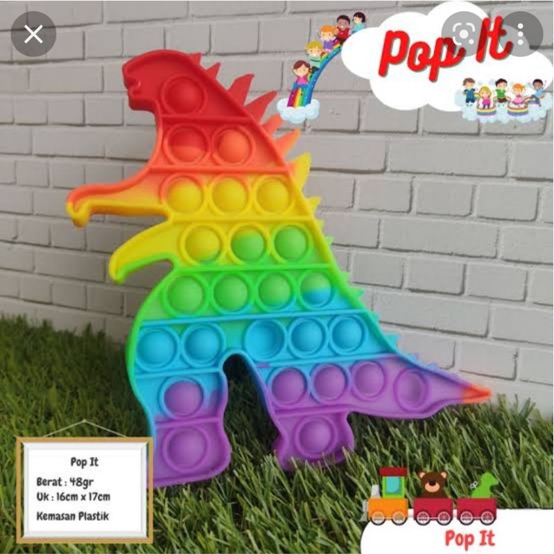 (FREE KELERENG) POP IT RAINBOW JUMBO POP IT MURAH-gozila