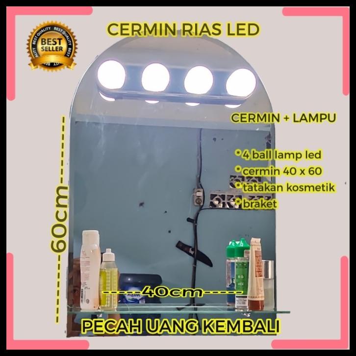 Kaca Cermin Rias Led Cermin Rias Lampu Cermin Wastafel Plus Lampu