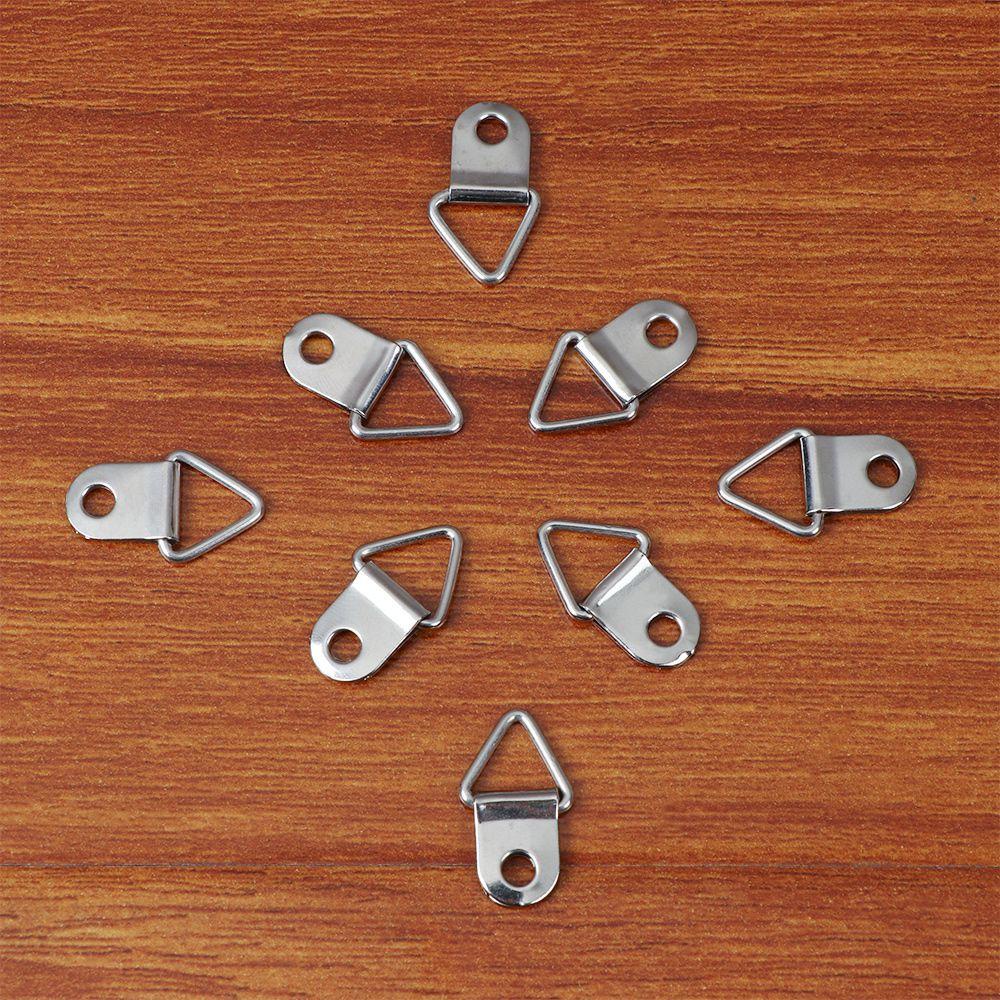 Solighter 50 Pcs Gantungan Dinding Bentuk Segitiga D-Ring 3 Ukuran Untuk Lukisan Minyak / Cermin