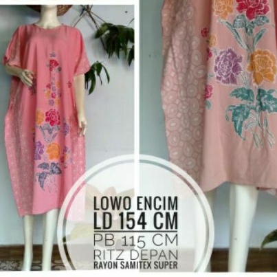Daster kalong encim bunga cantik batik cap colet warna
