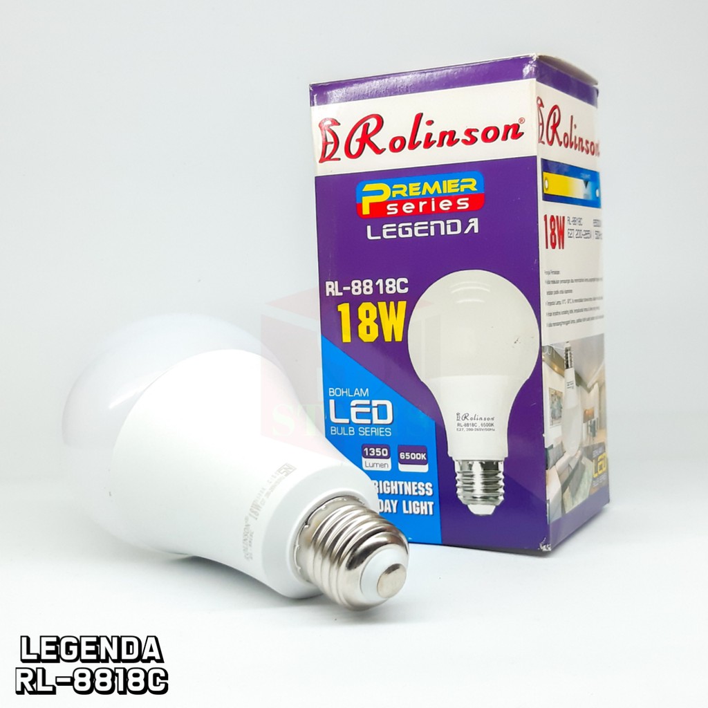 Bohlam LED Rolinson Super Terang 18 Watt Cahaya Putih Hemat Energy RL-8818C