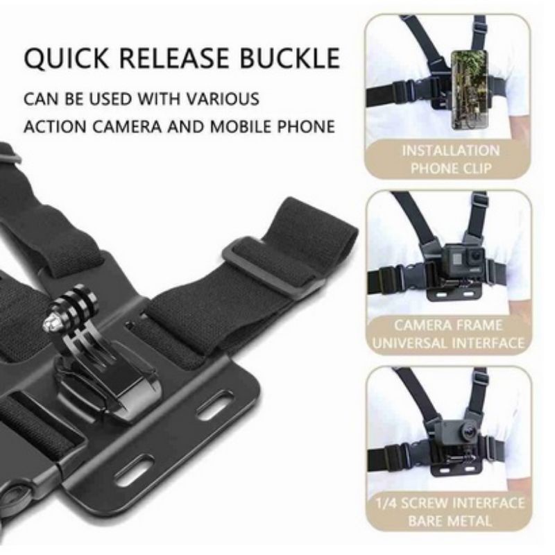 CHEST STRAP HP DAN GOPRO ACTION CAMERA DENGAN TALI STRAP