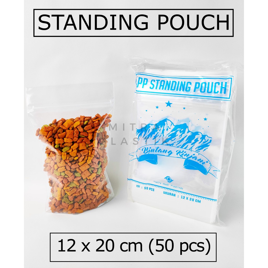 Jual Standing Pouch X Isi Pcs Plastik Klip Berdiri X Single Double Seal Biasa Lebar