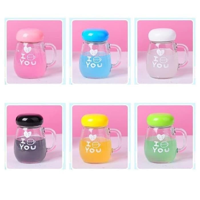 MUG MINUM MODEL JAMUR/ MUG SARINGAN/ MUG TEH/ GELAS BENING SARINGAN