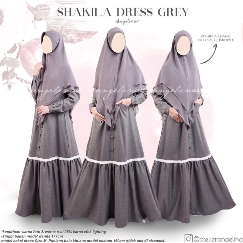 SYAKILA DRESS GREY BY ATELIER.ANGELINA