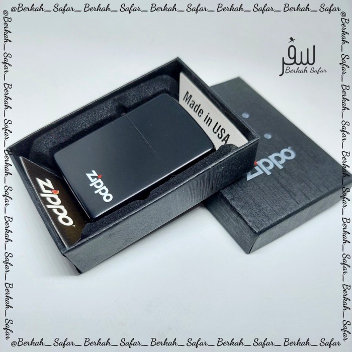 Korek Zippo Matte Hitam Icon Zippo Premium Grade Ori Lighter - Free Bo