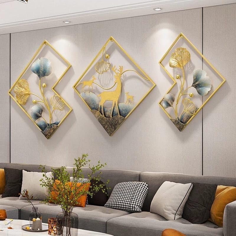 HIASAN DINDING /wall Decor Pajangan Dinding mewah1 SET ISI 3 TERBARU