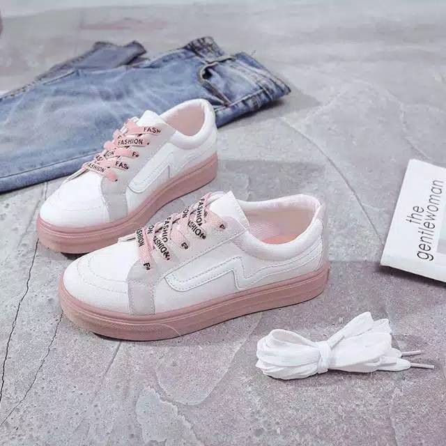 Sepatu Sneakers Kanvas Wanita Casual Import Sport Shoes Original Hitam Putih Onlinemall (8805)-7