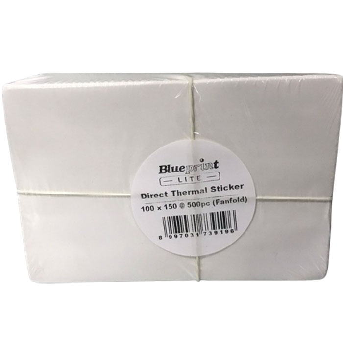 Blueprint Lite Direct Thermal Sticker Kotak CF A6 100x150mm 500 Pcs Label Stiker