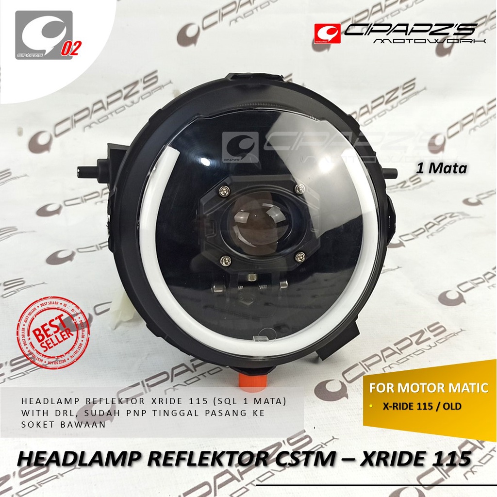 LAMPU HEADLAMP XRIDE 115 MODEL CSTM / REFLEKTOR XRIDE 115