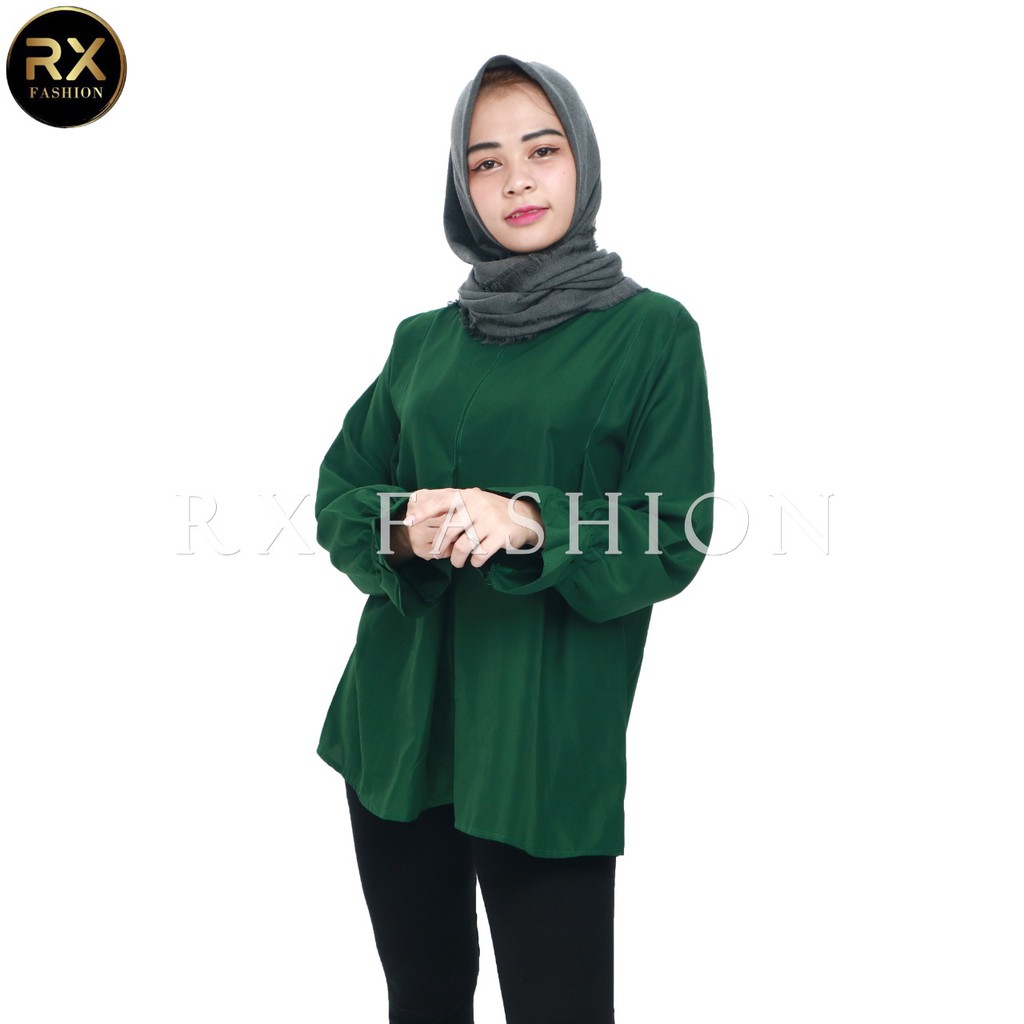 RX FASHION LINDSAY BLOUSE WANITA TERBARU BAHAN WOLFIS UKURAN ALLSIZE FIT L 1R