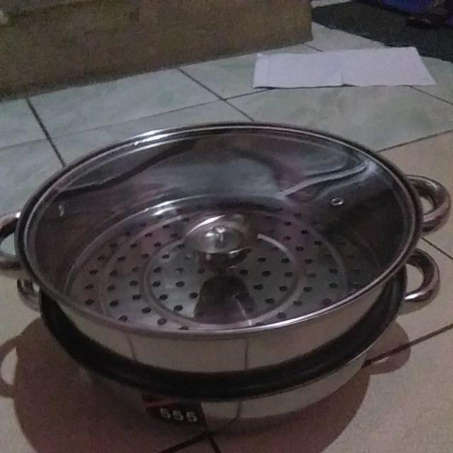Panci Kukus Susun 2 Stainless 28 Cm / Dandang Steamer