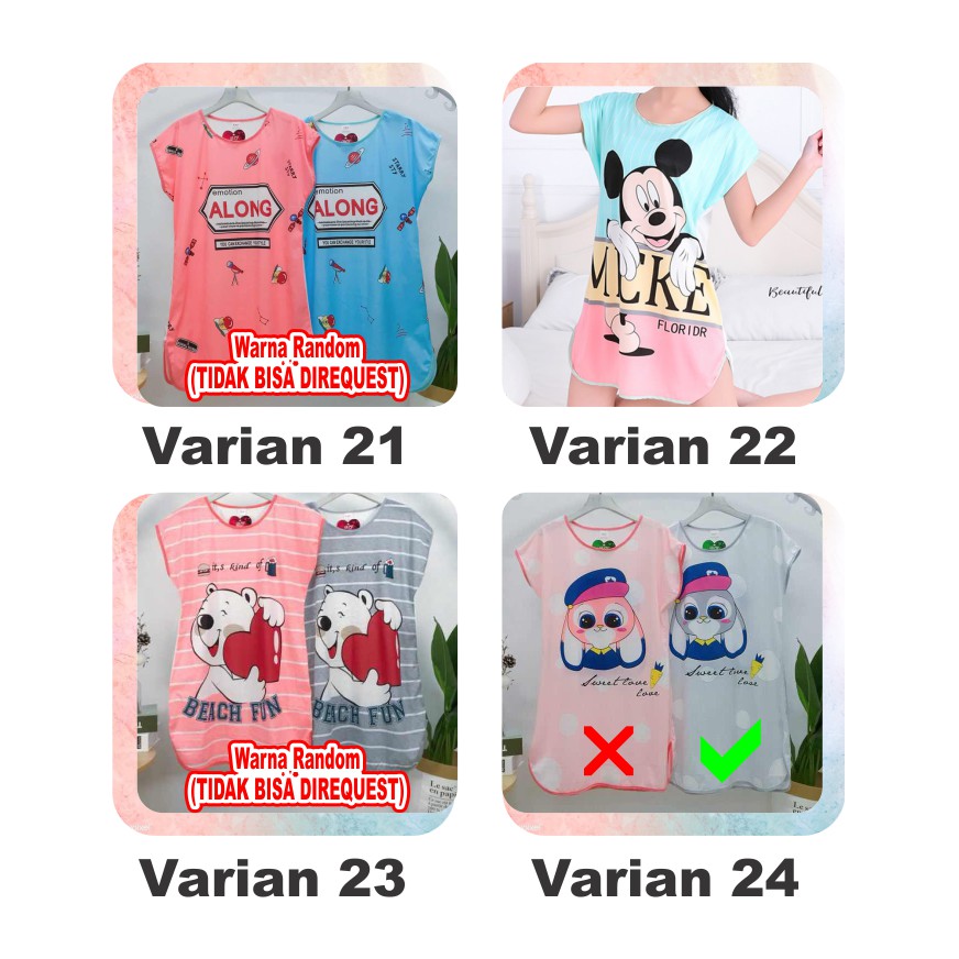 ❀ Chingu ❀ PW061 Part 2 COD Baju Tidur Wanita Piyama Motif Kartun Lucu Pakaian Wanita Daster Variasi