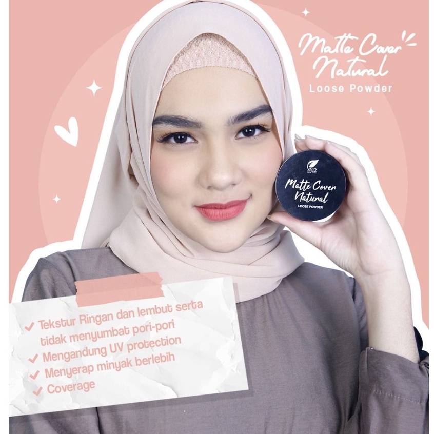 SR12 BEDAK TABUR Loose Powder Matte Cover Natural Memberikan Efek Look Makeup Natural Anti Sinar UV