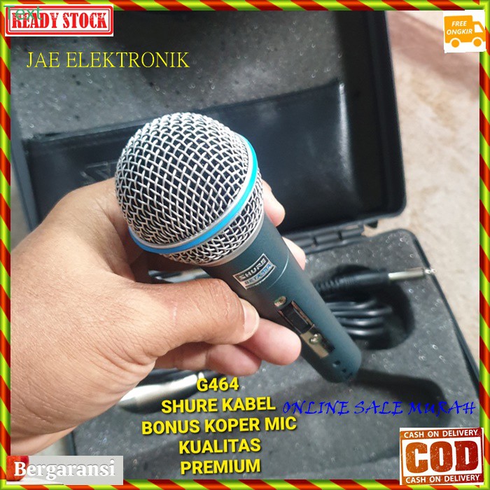 G464 Shure mic kabel dynamic mik Microphone cable full besi karaoke vocal vokal audio sound system audio pengeras suara pro profesional Legendary legendaris mikrophone G464   BISA DIGUNAKAN SEGALA JENIS AUDIO SOUND  Bahan dari besi metal  Mic