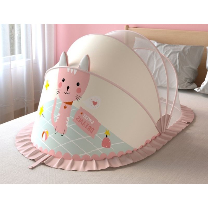 Baby Mosquito Net Cover Lipat Bayi Anak Mosquito Cover Universal Yurt Tempat Tidur Tanpa Dasar