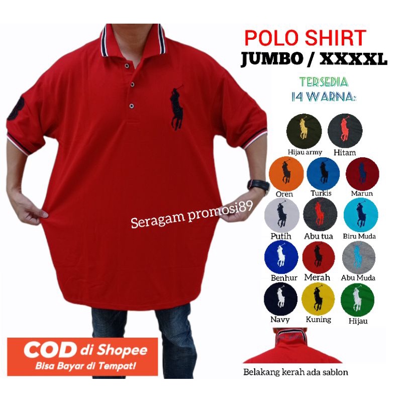 kaos kerah poloshirt BIGSIZE/JUMBO XXXXL - COD