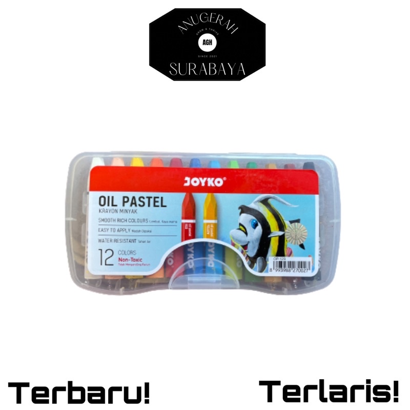 

Joyko / oil pastel 12 colors Non toxic / Krayon / OP-12S / Crayon 12 warna / ANUGERAH