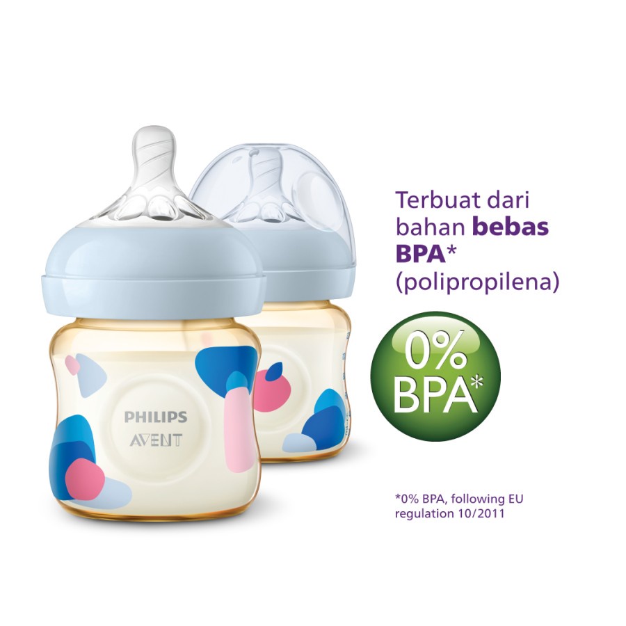 Philips Avent Natural PPSU Twin Bottle 0M+ 125ml SCF581/20 Botol Bayi