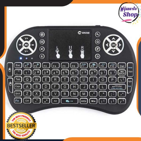 Taffware Air Mouse Wireless Mini Keyboard RGB 2.4GHz Touch Pad - I8 KLP11