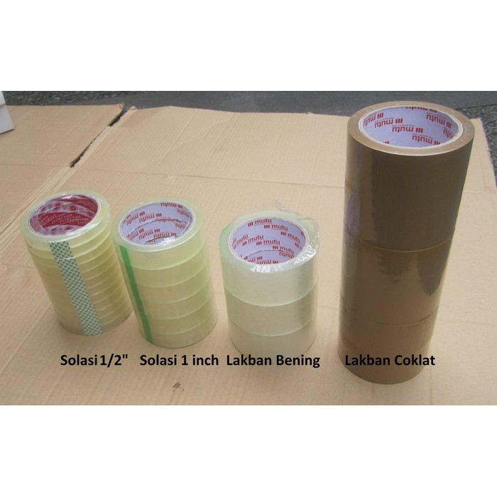 

lakban bening & lakban coklat 2 inch (6pcs) coklat