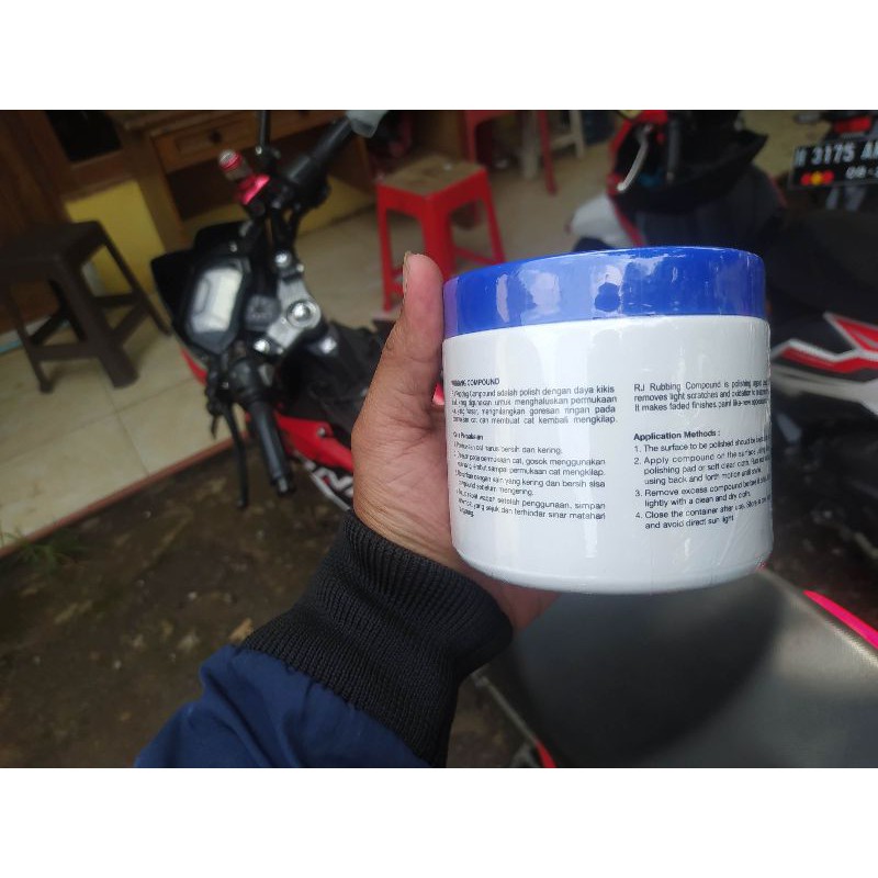 kompound rj 500 gram kompon compound mobil motor wax bukan 3m, kit, meguiars mengkilap motor dan mobil