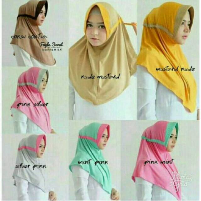 (1kg=10pcs)hijab Jilbab serut variasi 2 warna/jilbab serut kombinasi warna