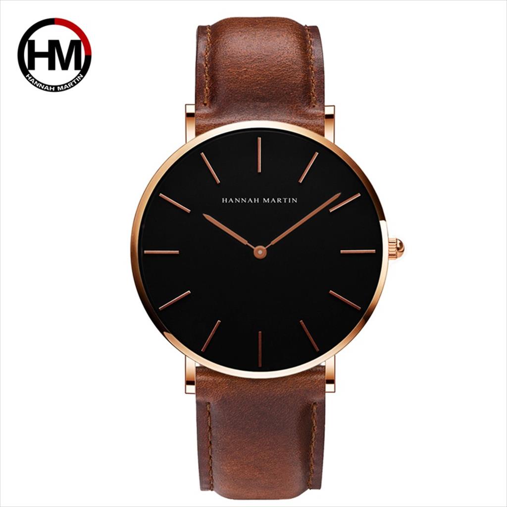 Jam Tangan Pria Hannah Martin Leather Kulit Analog Premium Anti Air 30 Meter CH02