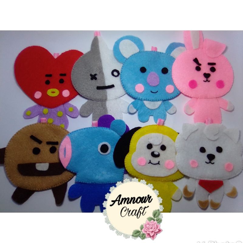 AMPLOP LEBARAN FLANEL BT21 | Amplop lebaran karakter | amplop lebaran flanel gantungan kunci