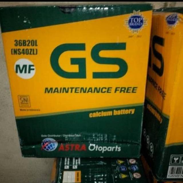 aki mobil GS MF ns40 zl Maintenance Free accu 32 ampere