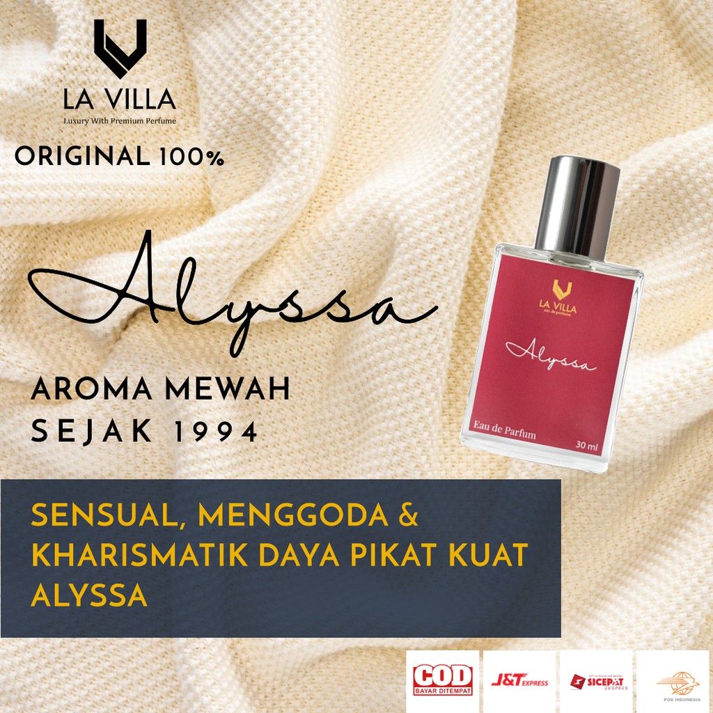 Parfum Wanita Premium Original Tahan Lama  Eau de Parfume ALYSSA By LA VILLA