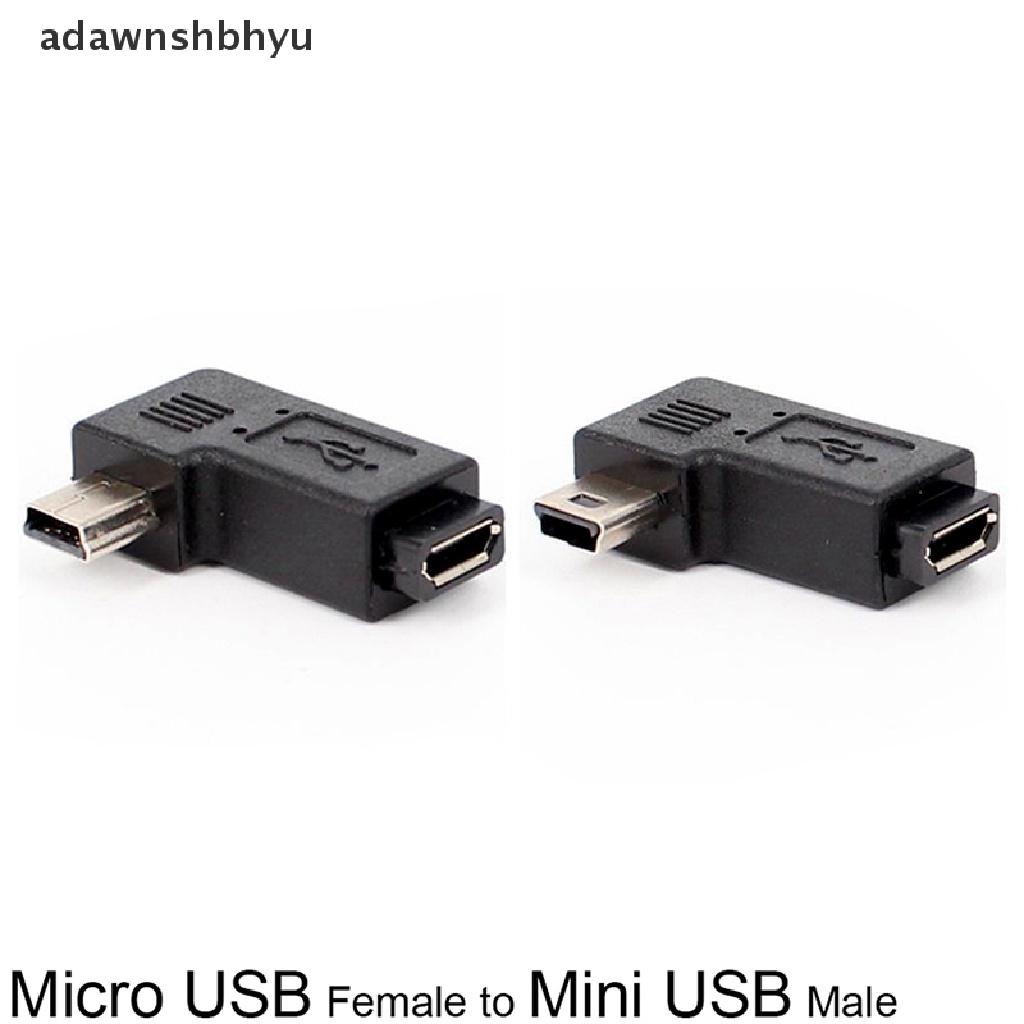 Adawnshbhyu 90derajat Sudut Kanan Kiri Mini USB Type A Male To Micro USB Female Adapter