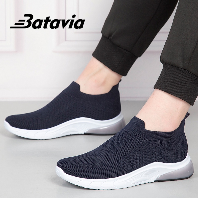2023 terbaru sepatu pria import rajut sneaker Laki   premium bernapas olahraga   olahraga bebas biaya kirim  Batavia Shoes  B11 B12 B9 B10-B09 BLUE