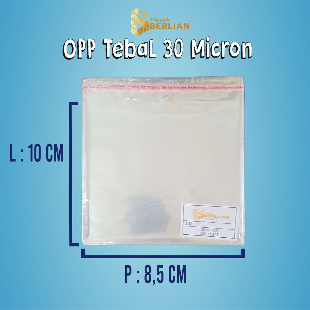 

8,5 X 10 cm Plastik OPP TEBAL 30 MICRON (100 lbr)