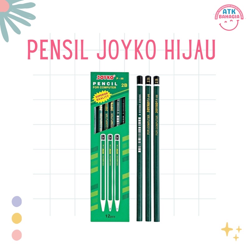 

(12PCS) PENSIL JOYKO 2B HIJAU P-88 PER LUSIN 12 PCS