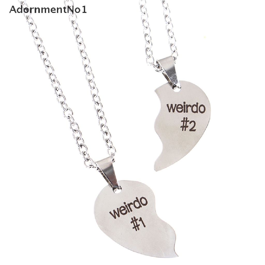 (AdornmentNo1) Weirdo 1 &amp; Weirdo 2 Kalung Rantai Dengan Liontin Hati Batu Kelahiran Untuk Wanita Charms