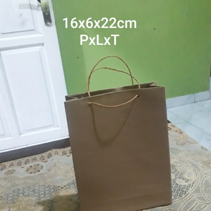 

NEW paper bag polos 16X6X22cm - Putih