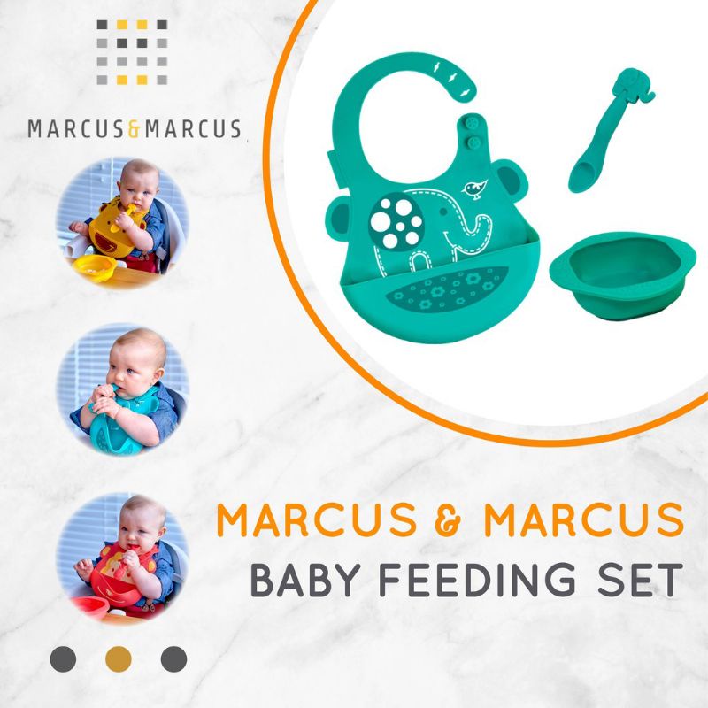 Marcus and Marcus Baby Feeding Set, Perlengkapan MPASI bayi, Gift Set makan Bayi Premium