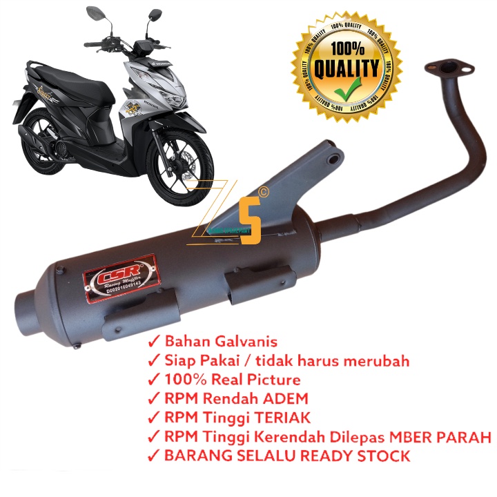 KNALPOT BOBOKAN RACING HONDA BEAT STREET NEW LED 2020 2021 2022 (MERK CSR SUARA MBER NGEBAS)