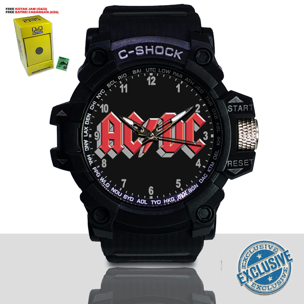 (EXCLUSIVE ) JAM TANGAN ACDC WATER RESIST FREE BOX DAN BATREI - NO.10