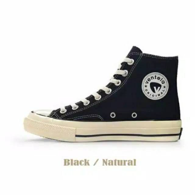 Sepatu Ventela 70 High Black white natural