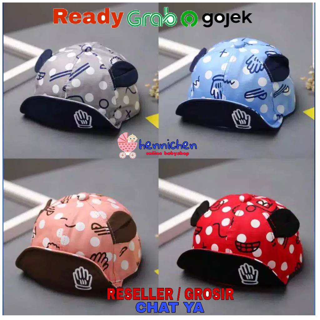 Topi Anak baseball Anak Bayi Mickey mouse polkadot baby cap Laki laki perempuan