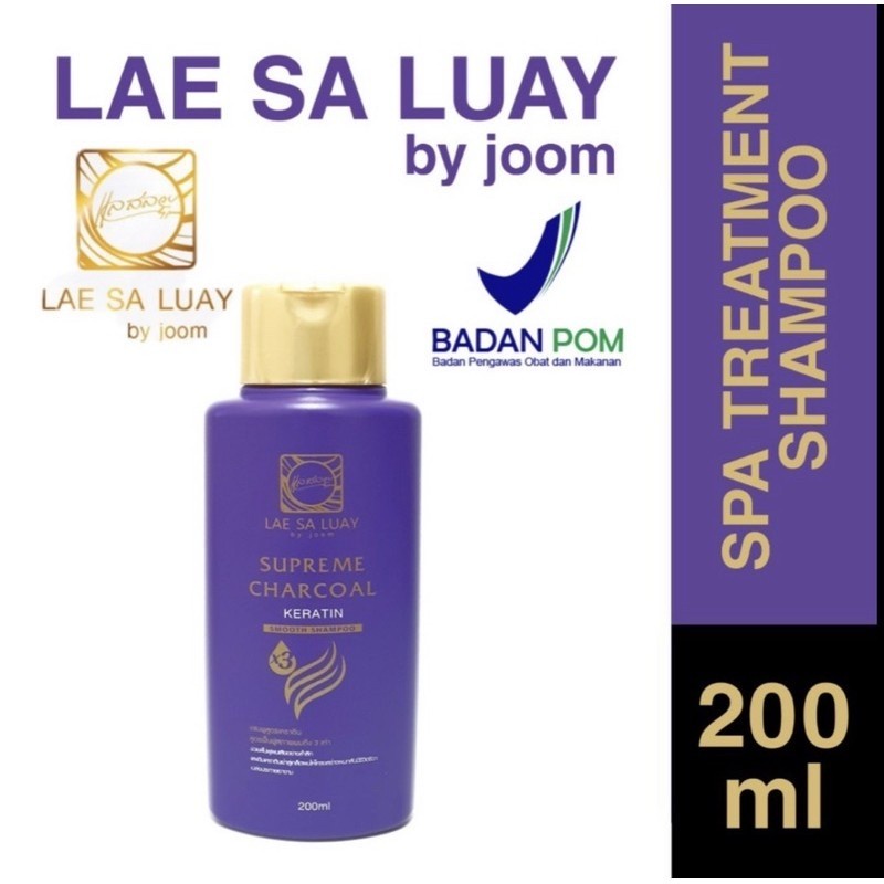 LAE SA LUAY SUPREME CHARCOAL KERATIN SHAMPOO BPOM - LAESALUAY SHAMPOO 200ml