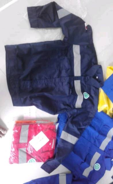 SERAGAM SAFETY MERAH BIRU DONGKER