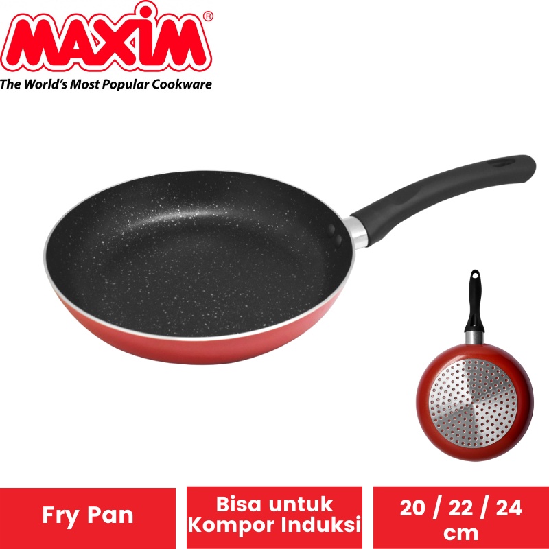 Teflon Maxim IH Gourmet Kompor Induksi Frypan 20 22 24 cm | Fry Pan Anti Lengket Penggorengan 20cm 22cm 24cm Kompor Listrik Induction Heated